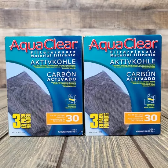 2x 3 Pack Aquaclear 30 (150) Activated Carbon Filter Inserts For Aquarium