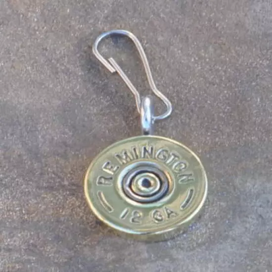 Remington 12 Gauge Shotgun Shell Bullet Tag Zipper Pull Pin Trap Shooting