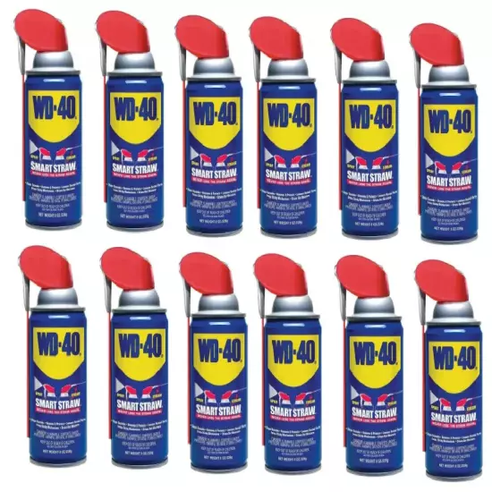 [12PK] WD-40 Original Formula Multi-Purpose Lubricant Spray with Smart Straw 8OZ