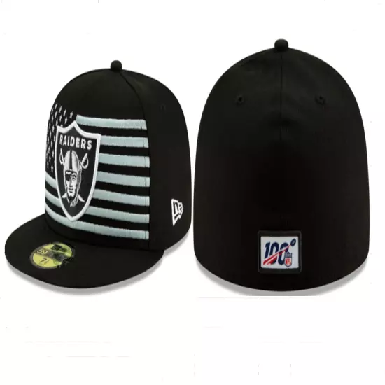 New Oakland Raiders Fitted Hat Cap Men's Football Cap Flat Brim Cap Sun HatS