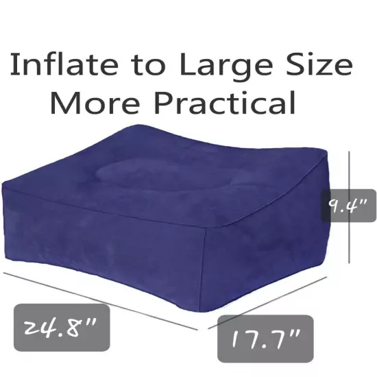 Inflatable Travel Pillow, Foot Rest Leg, Polyester pillow 24.8 *17.7 *9.4 Blue