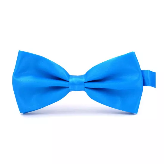 Men Bowtie Classic Wedding Party Bow Tie Solid Color Adjustable Necktie