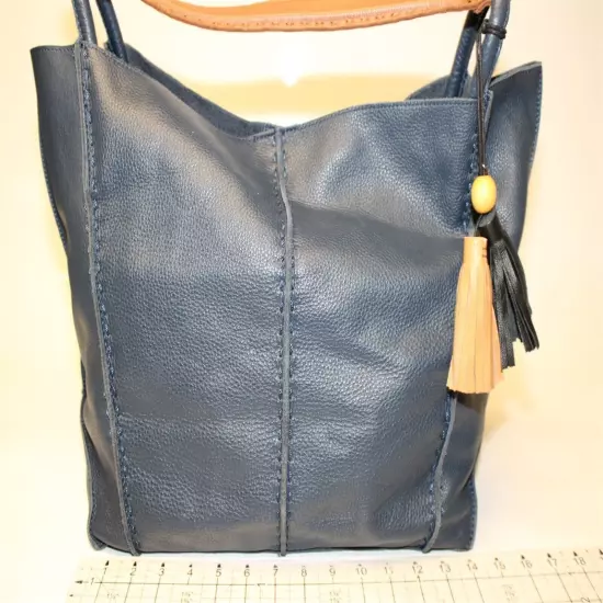 The Sak Los Feliz Large Tote Bag NWD Indigo Blue Unlined Leather Shoulder Purse