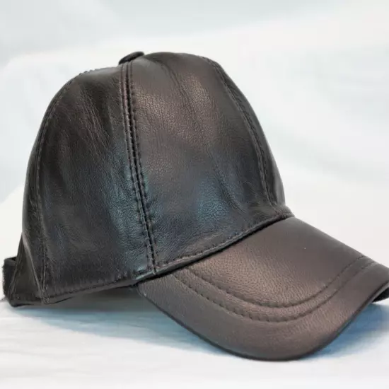 New 100% Real Genuine Lambskin Leather Baseball Cap Hat Sports Visor 40 COLORS