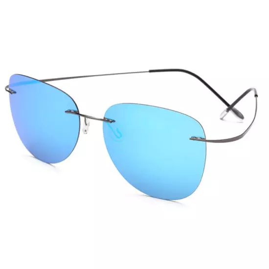 Polarize Sunglasses Titanium Silhouette Light Brand Designer Rimless Men Eyewear