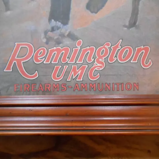 Old Vintage Advertising Framed Print Picture Remington UMC Firearms Hunting Dogs