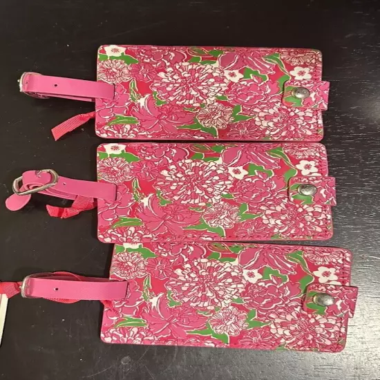 Lilly Pulitzer Set Of 3 Luggage Tags Pink New With Tags