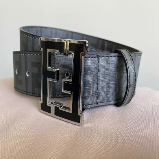  Fendi Belt Zucca Charcoal Gray size 30-32