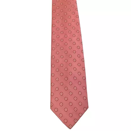 BROOKS BROTHERS Stain Resistant Silk Necktie Designer Geometric Pink/Ivory GUC