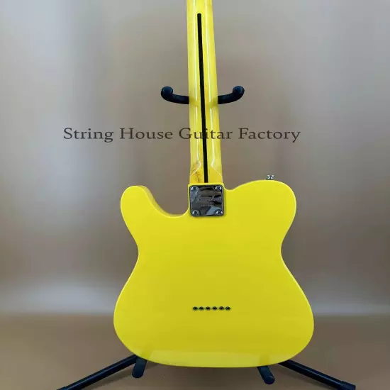 New Yellow Custom TELE Solid Body Electric Guitar Chrome Hardware SS Pickup