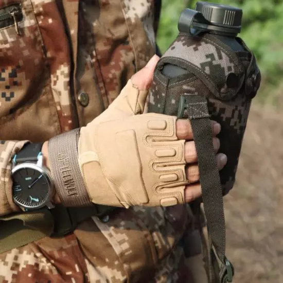 Tactical Military Fingerless Gloves Mens Outdoor Cycling Half Finger Gloves USA