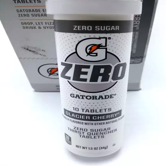 Gatorade Electrolytes G Zero Sugar Tablets Box 8- 80 Tabs Glacier Cherry