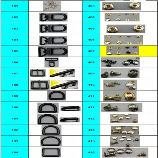 Hardware Repair Fix Zipper Buckle Clasps Screws Leathercraft Studs Rivets Tacks