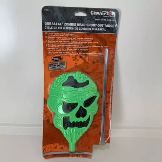 Champion DURASEAL Green Zombie Head Shoot-Out Multi-Cal 7" x 5.5" Target NEW!