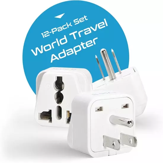 Ceptics Travel Adapter with Types A-M International Plug Adaptor Kit, Set of 12