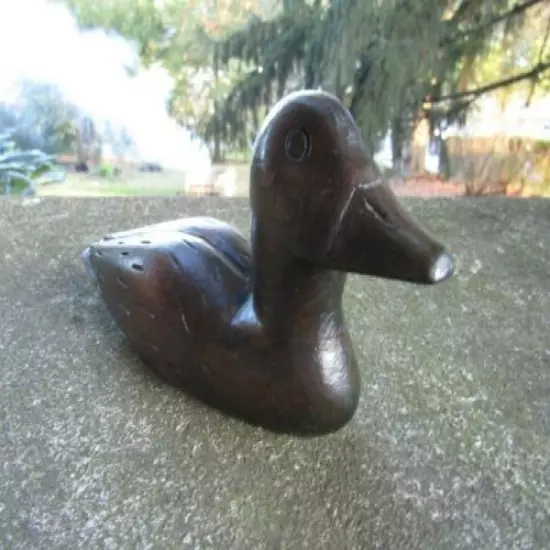 Vintage Wood Art- Hand Carved & Signed Duck- Marked xxx S 11-10-70 ~ 6.0" x 3.0"