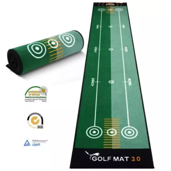 Outdoor 50*300cm Golf Putting Mat Golf Putting Trainer Anti-Slip No Odor Green