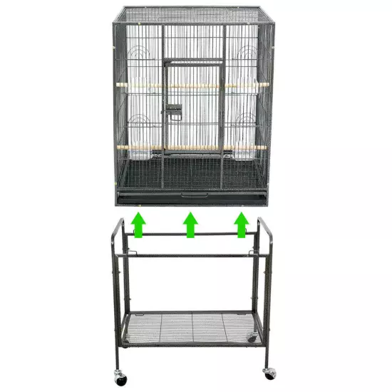 Black/White Bird cage Parrot Macaw Parakeet Cockatiel Cage Multiple Size 