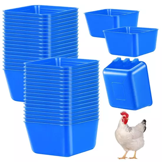 Maxdot 20 Pcs Cage Cups Chicken Feeder Waterer 16 oz Birds Feeders Hanging Bu...