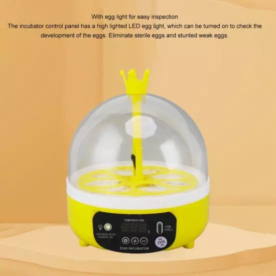 Automatic Egg Incubator Mini 4 Egg Temperature Humidity Control Auto Turner