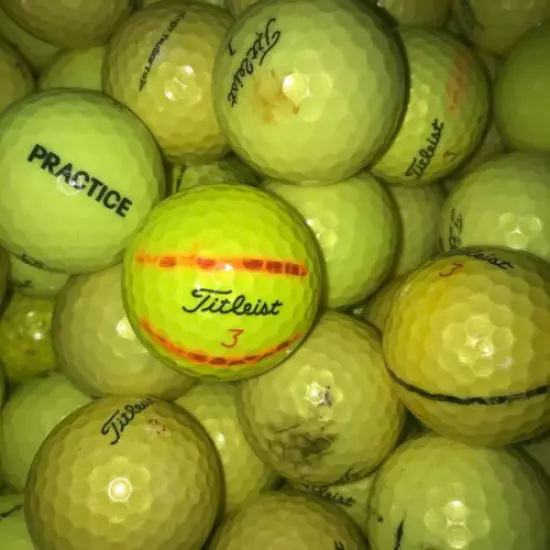 100 Titleist Yellow Mix Used Golf Balls AA Shag DT Trusoft NXT Tour S Solo Soft