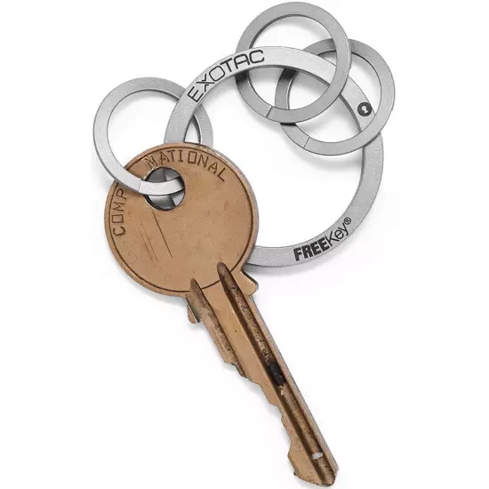 Exotac FREEKey Slim System Easy to Use Key Ring and Three Mini Key Rings