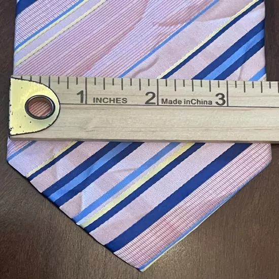 Joe Smith New York Pink Blue 100% Silk Men’s Neck Tie