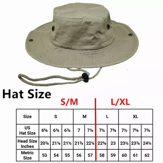 Unisex 100% Cotton Bucket Hat Fishing Camping Safari Boonie Sun Brim Summer Cap