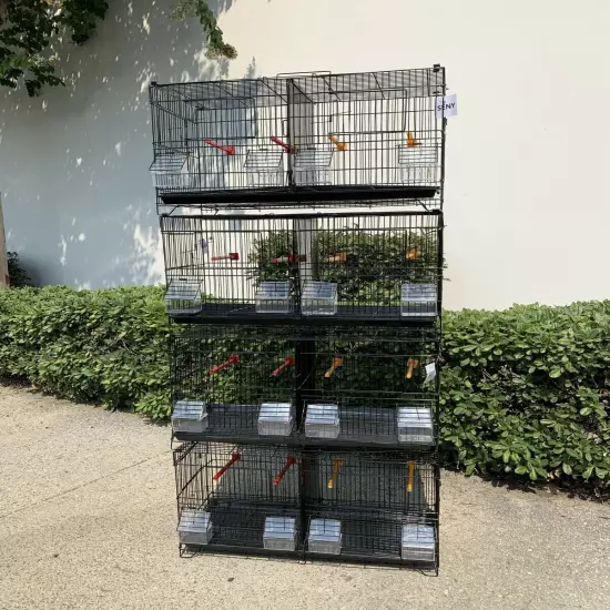 Set of 4 Stackable Breeding Bird Cage for Canary Finch Small Birds