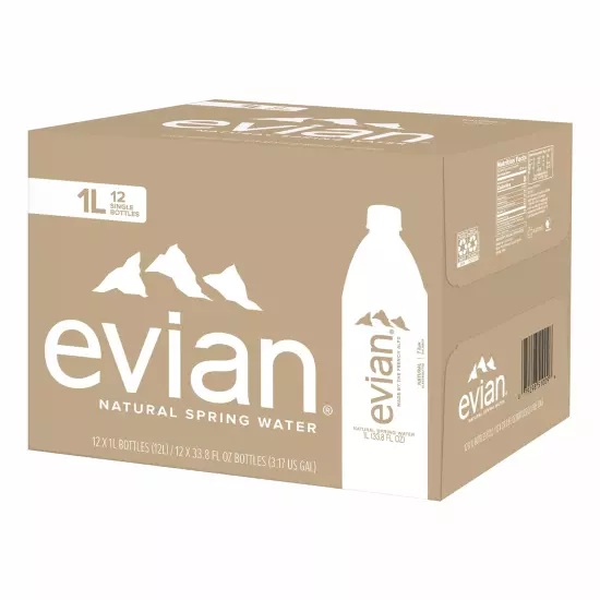 Evian Natural Spring Water, PH Balanced with Natural Electrolytes, 33.8Fl Oz./1