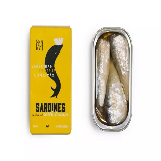 Ati Manel Canned Sardines in Olive Oil & Lemon | 125g 1 Count (Pack of 1) 