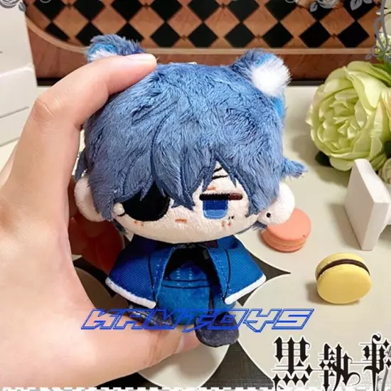 12cm Black Butler Ciel Phantomhive Plush Doll Anime Plushie Keychain Pendant Toy