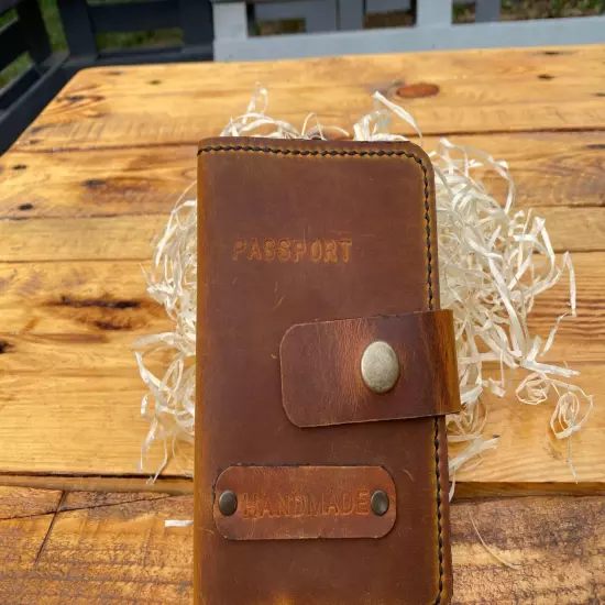 passport cover made of genuine leather. handmade.