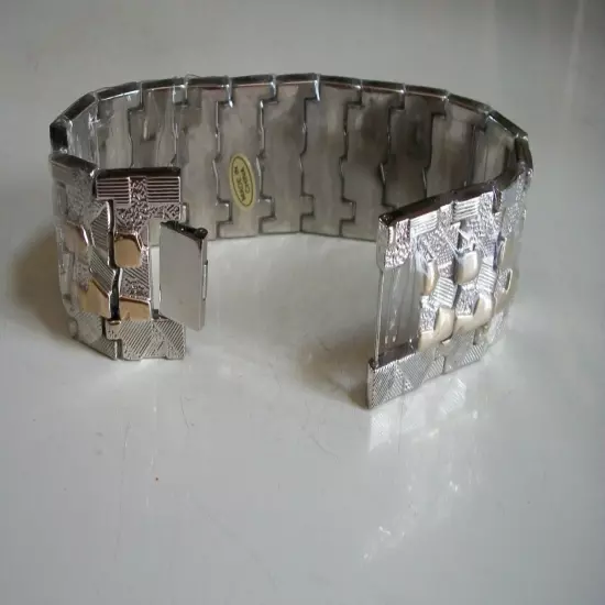 Men's silver & gold finish Nugget style fashion casual Link bracelet