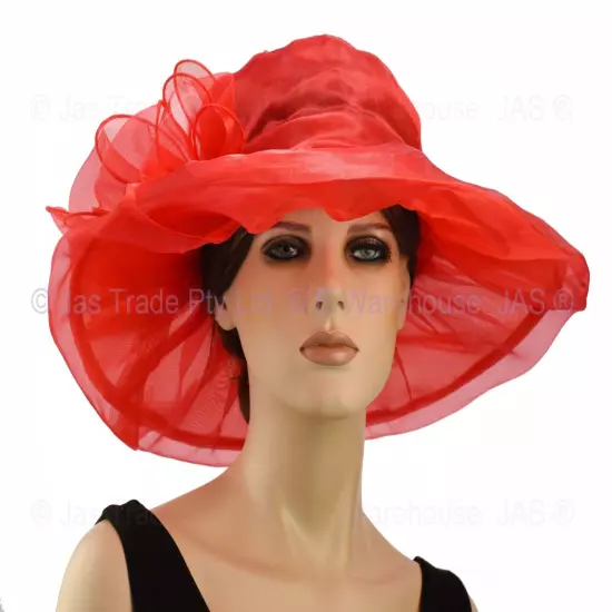 Spring Race Carnival Derby Day Church Wedding Women Ladies Organza Evening Hat