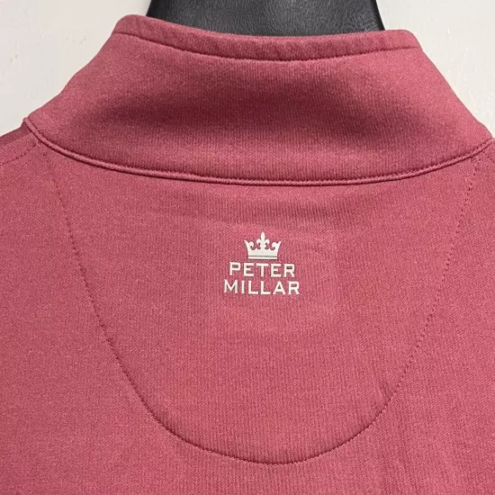 Peter Millar Crown Sport Mens X-Large Golf Quarter Zip Pullover Pink