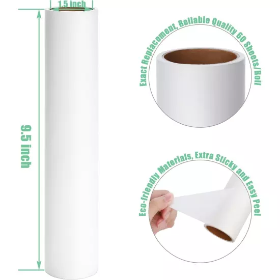 9.5 inch Lint Roller Refills Only, Fit for 9.4/9.45/9.5 inch Large Lint Rolle...