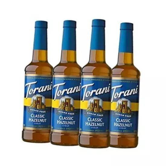 Torani Sugar Free Syrup, Classic Hazelnut, 25.4 Ounces (Pack of 4) 