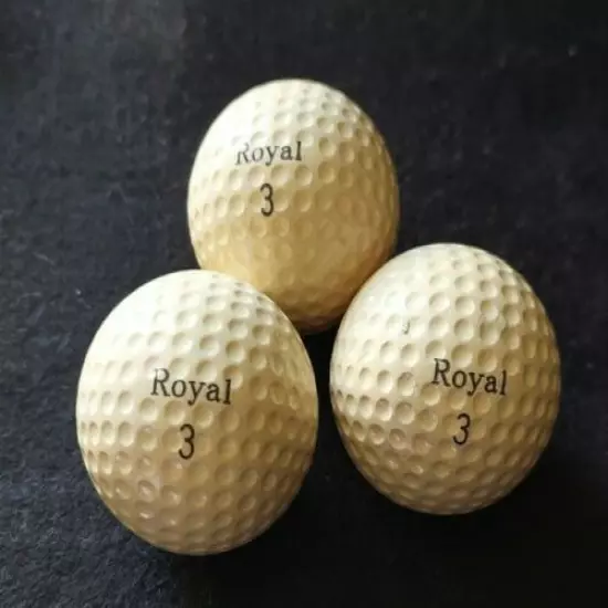 VINTAGE ROYAL 3 PLUS GOLF BALL SLEEVE (SET OF THREE). STAMPED 5K 