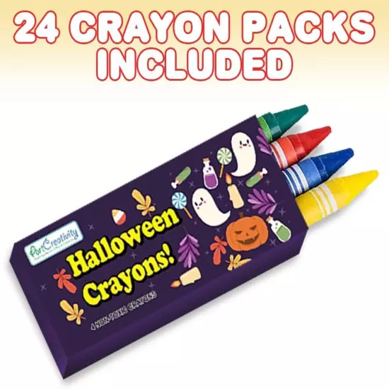 ArtCreativity Bulk 24 Pack Halloween Mini Coloring Book Kit, Each Set... 