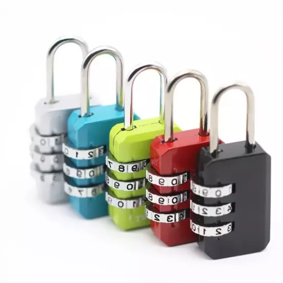 Padlock Dormitory Cabinet Lock Backpack Zipper Lock 3 Digit Password Lock