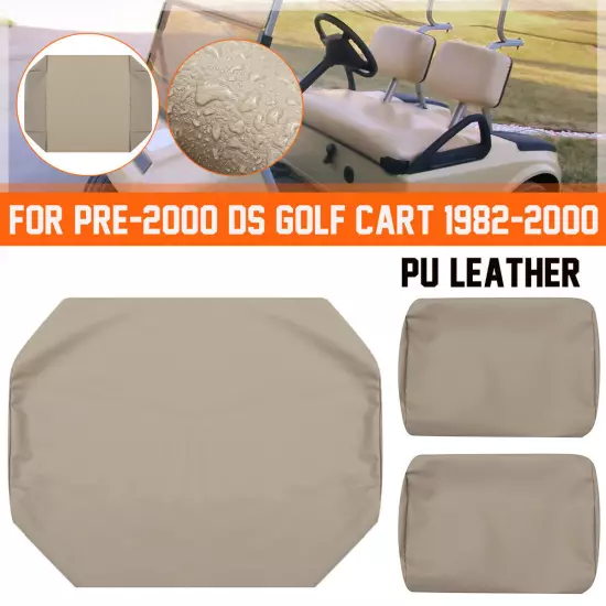 For PRE-2000 DS Golf Cart 1982-2000 3pcs Club Car Front Seat Covers PU Leather