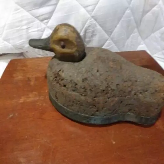 Antique cork duck decoy 1920's hand carved and hand painted head 