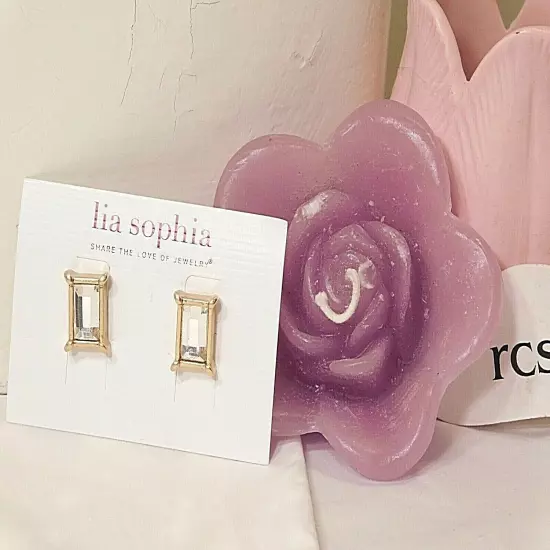 Beautiful Lia Sophia FAIREST OF THEM ALL Earrings, Gold, Cut Crystals, NWT