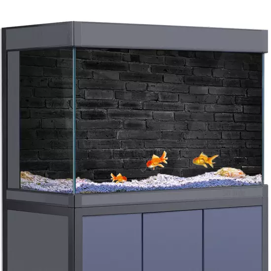 Aquarium Décor Background Sticker, Black Brick Wall Fish Tank Poster