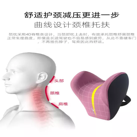 Car Headrest Neck Pillow Waist Pillow Car Seat Back Cushion Auto Lumbar Pillow