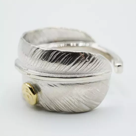 goro's Silver Feather Ring With Gold Metal No. 23 Harajuku Japan Original Limite