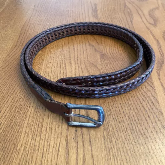 Dockers Mens Brown Braided Leather Belt SZ 44/110 