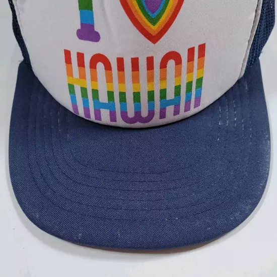 Vintage Hawaii Rainbow Mesh Trucker Snapback Hat Cap