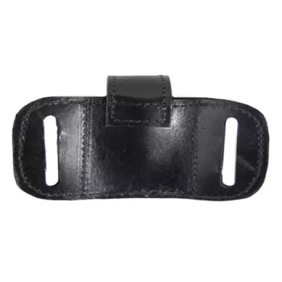 New Barsony Black Leather Belt Loop Single Speed Loader Pouch .22 .38 .357